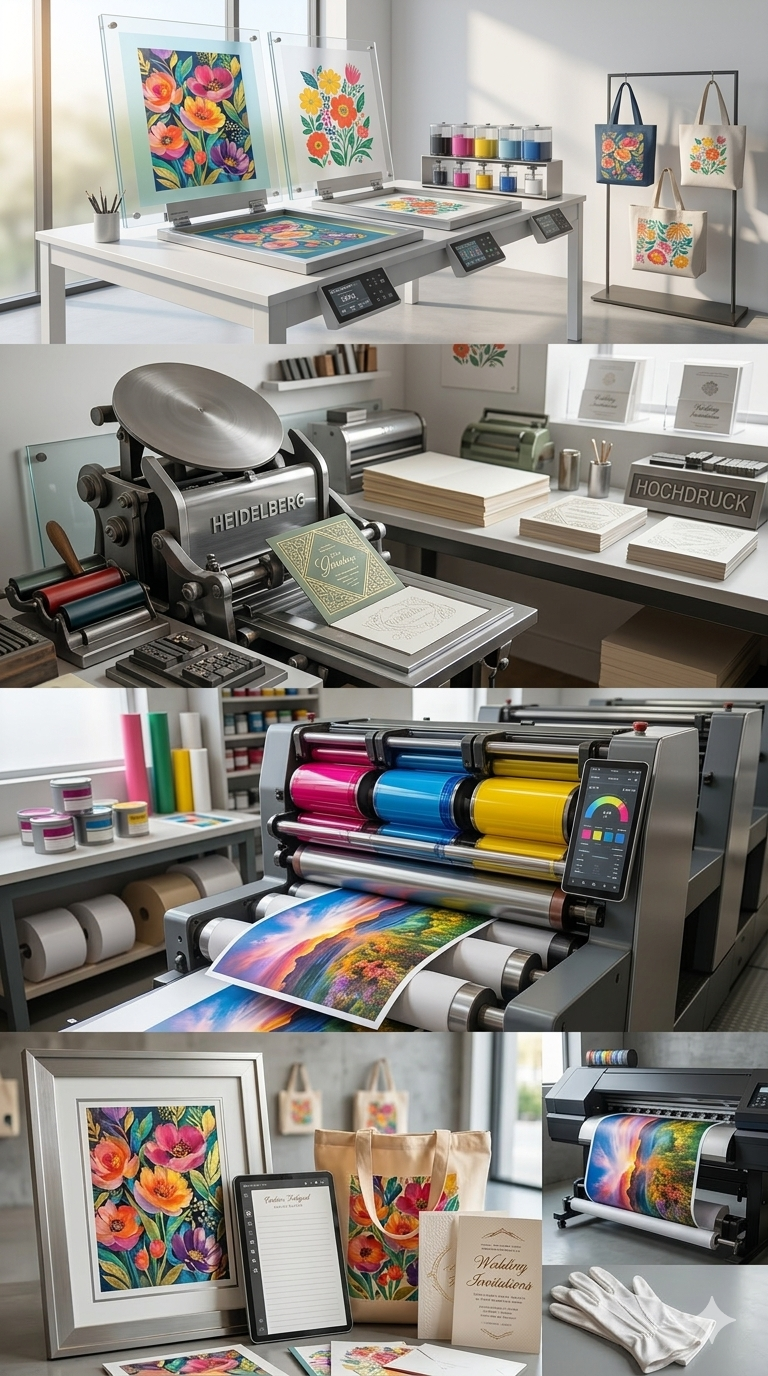 Unterschiedliche Druckverfahren